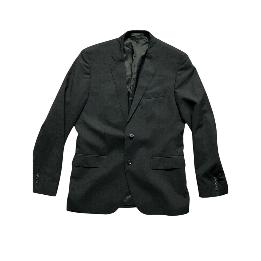 HUGO BOSS Men’s Black Pinstripe Super 120 Sport Coat Blazer 40R